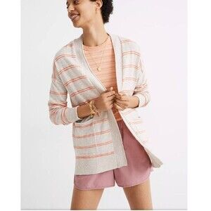 Peyton Primrose brand Bradley Cardigan Sweater in Textured Stripe SZ M stripped